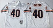 Wholesale Cheap Mitchell&Ness Bears #40 Gale Sayers White Small No. Throwback Stitched NFL Jersey