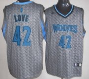 Wholesale Cheap Minnesota Timberwolves #42 Kevin Love Gray Static Fashion Jersey