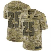 Wholesale Cheap Nike Seahawks #25 Richard Sherman Camo Youth Stitched NFL Limited 2018 Salute to Service Jersey
