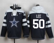 Wholesale Cheap Nike Cowboys #50 Sean Lee Navy Blue Player Pullover NFL Hoodie