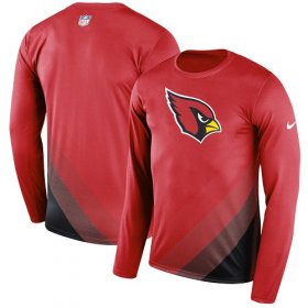 Wholesale Cheap Men\'s Arizona Cardinals Nike Red Sideline Legend Prism Performance Long Sleeve T-Shirt