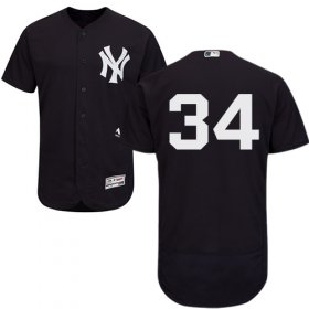 Wholesale Cheap Yankees #34 J.A. Happ Navy Blue Flexbase Authentic Collection Stitched MLB Jersey