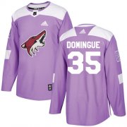 Wholesale Cheap Adidas Coyotes #35 Louis Domingue Purple Authentic Fights Cancer Stitched Youth NHL Jersey