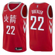 Wholesale Cheap Houston Rockets #22 Clyde Drexler Red Nike NBA Men's Stitched Swingman Jersey City Edition