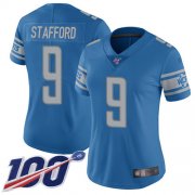 Wholesale Cheap Nike Lions #9 Matthew Stafford Blue Team Color Women's Stitched NFL 100th Season Vapor Limited Jersey