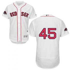 Wholesale Cheap Red Sox #45 Pedro Martinez White Flexbase Authentic Collection 2018 World Series Champions Stitched MLB Jersey