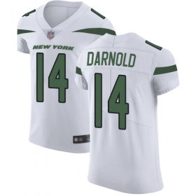 Wholesale Cheap Nike Jets #14 Sam Darnold White Men\'s Stitched NFL Vapor Untouchable Elite Jersey