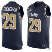 Wholesale Cheap Nike Rams #29 Eric Dickerson Navy Blue Team Color Men's Stitched NFL Limited Tank Top Jersey
