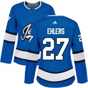 Wholesale Cheap Adidas Jets #27 Nikolaj Ehlers Blue Alternate Authentic Women's Stitched NHL Jersey