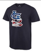 Wholesale Cheap Men's St.Louis Cardinals USA Flag Fashion T-Shirt Navy Blue