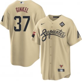 Men\'s Arizona Diamondbacks #37 Kevin Ginkel Gold 2023 World Series City Connect Cool Base Stitched Baseball Jersey