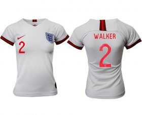 Wholesale Cheap Women\'s England #2 Walker Home Soccer Country Jersey