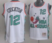 Wholesale Cheap NBA 1996 All-Star #12 John Stockton White Swingman Throwback Jersey