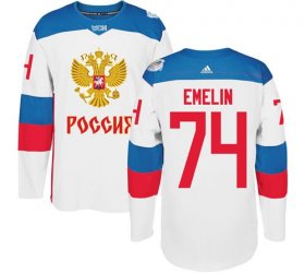Wholesale Cheap Team Russia #74 Alexei Emelin White 2016 World Cup Stitched NHL Jersey