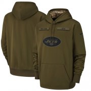 Wholesale Cheap Youth New York Jets Nike Olive Salute to Service Sideline Therma Performance Pullover Hoodie