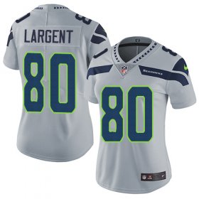 Wholesale Cheap Nike Seahawks #80 Steve Largent Grey Alternate Women\'s Stitched NFL Vapor Untouchable Limited Jersey