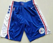 Wholesale Cheap Nike Philadelphia 76ers Blue Swingman Shorts