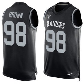 Wholesale Cheap Nike Raiders #98 Trent Brown Black Team Color Men\'s Stitched NFL Limited Tank Top Jersey