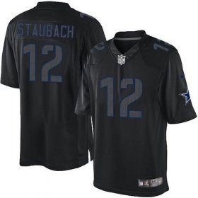 Wholesale Cheap Nike Cowboys #12 Roger Staubach Black Men\'s Stitched NFL Impact Limited Jersey
