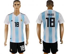 Wholesale Cheap Argentina #18 Salvio Home Soccer Country Jersey