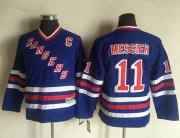 Wholesale Cheap Rangers #11 Mark Messier Blue CCM Throwback Stitched Youth NHL Jersey