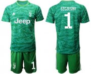 Wholesale Cheap Juventus #1 Szczesny Green Goalkeeper Soccer Club Jersey