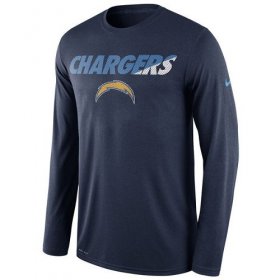 Wholesale Cheap Men\'s Los Angeles Chargers Nike Navy Legend Staff Practice Long Sleeves Performance T-Shirt