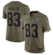 Wholesale Cheap Men's Las Vegas Raiders #83 Darren Waller 2022 Olive Salute To Service Limited Stitched Jersey