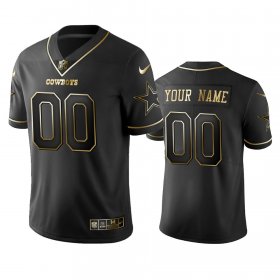 Wholesale Cheap Nike Cowboys Custom Black Golden Limited Edition Stitched NFL Jersey
