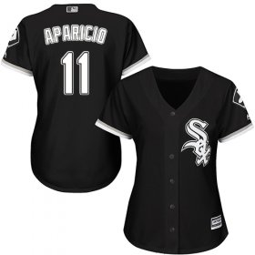 Wholesale Cheap White Sox #11 Luis Aparicio Black Alternate Women\'s Stitched MLB Jersey