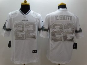 Wholesale Cheap Nike Cowboys #22 Emmitt Smith White Men\'s Stitched NFL Limited Platinum Jersey