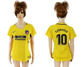 Wholesale Cheap Women\'s Atletico Madrid #10 Carrasco Away Soccer Club Jersey