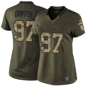 Wholesale Cheap Nike Vikings #97 Everson Griffen Green Women\'s Stitched NFL Limited 2015 Salute to Service Jersey