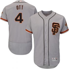 Wholesale Cheap Giants #4 Mel Ott Grey Flexbase Authentic Collection Road 2 Stitched MLB Jersey