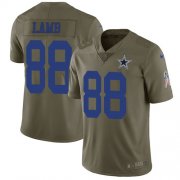 Wholesale Cheap Nike Cowboys #88 CeeDee Lamb Olive Men's Stitched NFL Limited 2017 Salute To Service Jersey