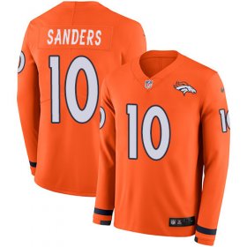 Wholesale Cheap Nike Broncos #10 Emmanuel Sanders Orange Team Color Men\'s Stitched NFL Limited Therma Long Sleeve Jersey