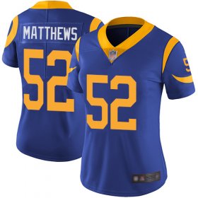 Wholesale Cheap Nike Rams #52 Clay Matthews Royal Blue Alternate Women\'s Stitched NFL Vapor Untouchable Limited Jersey