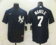Wholesale Cheap Men's New York Yankees #7 Mickey Mantle Navy Blue Stitched MLB Nike Cool Base Jersey