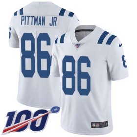 Wholesale Cheap Nike Colts #86 Michael Pittman Jr. White Men\'s Stitched NFL 100th Season Vapor Untouchable Limited Jersey