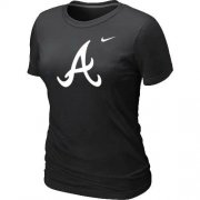 Wholesale Cheap Women's Atlanta Braves Heathered Nike Black Blended T-Shirt