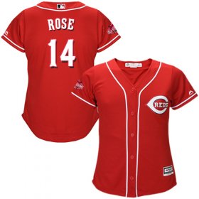 Wholesale Cheap Reds #14 Pete Rose Red Alternate Women\'s Stitched MLB Jersey