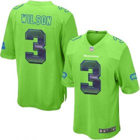 Wholesale Cheap Nike Seahawks #3 Russell Wilson Green Alternate Men\'s Stitched NFL Limited Strobe Jersey