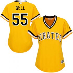 Wholesale Cheap Pirates #55 Josh Bell Gold Alternate Women\'s Stitched MLB Jersey