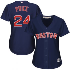 Wholesale Cheap Red Sox #24 David Price Navy Blue Alternate Women\'s Stitched MLB Jersey