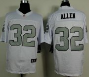 Wholesale Cheap Nike Raiders #32 Marcus Allen White Silver No. Men's Stitched NFL Elite Jersey