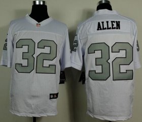 Wholesale Cheap Nike Raiders #32 Marcus Allen White Silver No. Men\'s Stitched NFL Elite Jersey