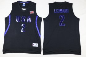 Wholesale Cheap 2016 Olympics Team USA Men\'s #2 Kawhi Leonard All Black Soul Swingman Jersey