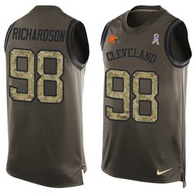 Wholesale Cheap Nike Browns #98 Sheldon Richardson Green Men\'s Stitched NFL Limited Salute To Service Tank Top Jersey