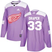 Wholesale Cheap Adidas Red Wings #33 Kris Draper Purple Authentic Fights Cancer Stitched NHL Jersey