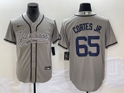 Wholesale Cheap Men's New York Yankees #65 Nestor Cortes Jr Grey With Patch Cool Base Stitched Baseball Jersey